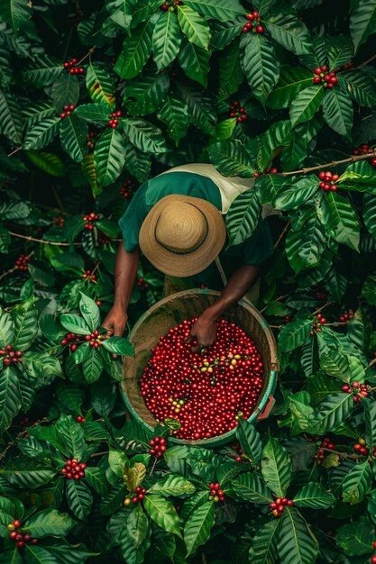 Coffee berry picking
